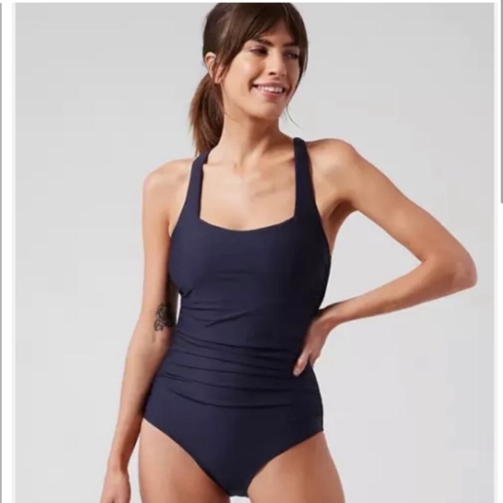 Athleta square neck Navy Women's Swimsuit